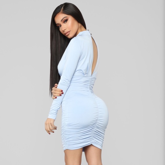 Blue winter night out dress ❄️ Fashion Nova - Picture 2 of 8